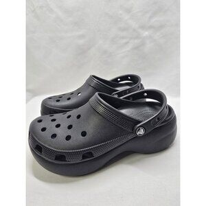 CROCS Black Classic Platform Clog Shoe Size 10